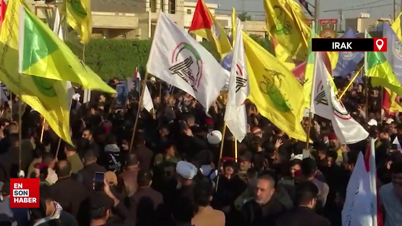 Irak’ta saldırıda öldürülen Haşdi Şabi komutanın cenaze töreni