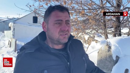 Ardahan'da evler kara gömüldü