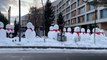 Bizarre video shows over 100 giant snowmen taking over a Chinese neighbourhood