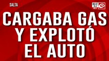 Fue a cargar gas y le explotó el auto lleno de cocaína