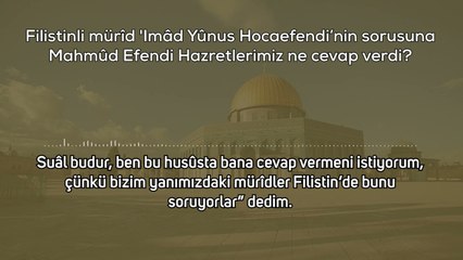 Filistinli 'Imâd Yûnus Hocaefendi’nin Sorusuna Mahmûd Efendi Hazretlerimiz Kabrinden Ne Cevap Verdi?