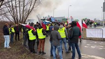 Protest rolników przed polsko-ukraińskim przejściem granicznym w Medyce