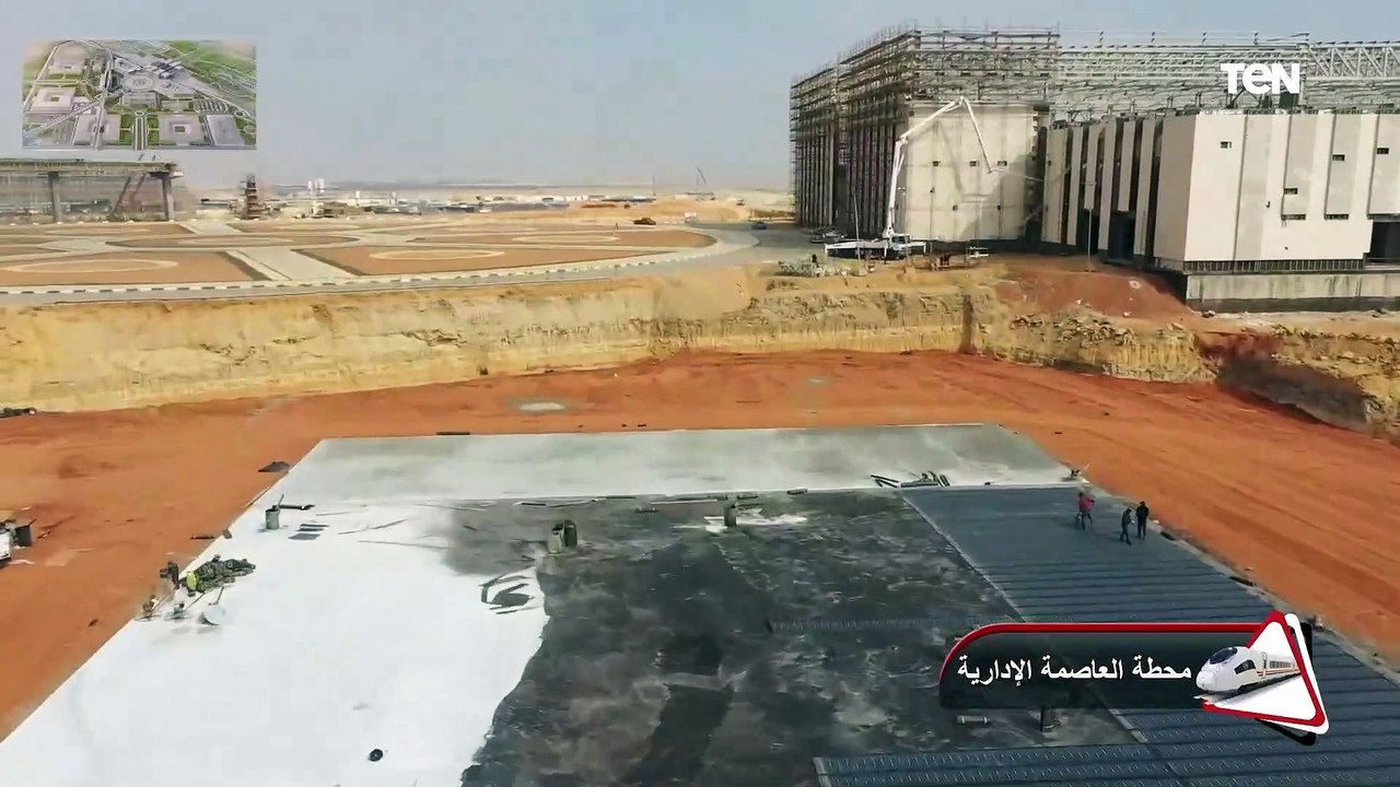 تصوير جوي لتقدم أعمال تنفيذ الخط الأول من شبكة القطار الكهربائي السريع السخنة العلمين مطروح