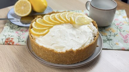 Tarta de limón sin horno con leche condensada ¡en 15 minutos!