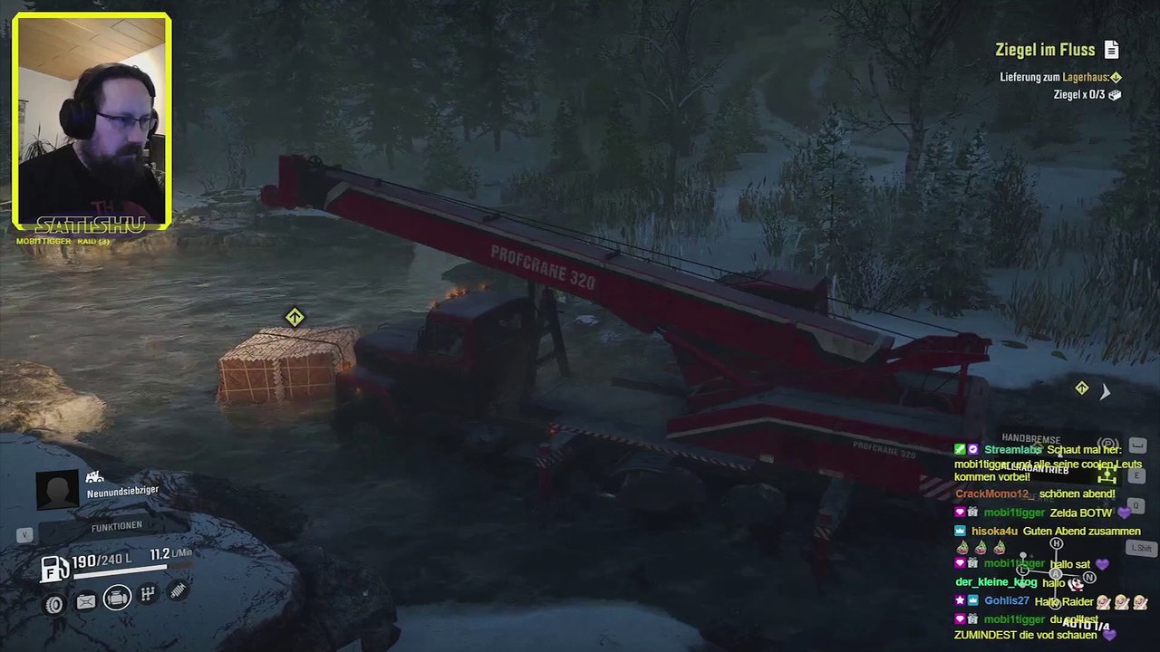 Aus dem Fluß. Auf den LKW. SnowRunner #169