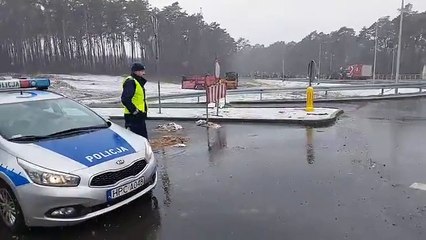 Protest rolników we Włocławku - zablokowane rondo ul. Wiejska