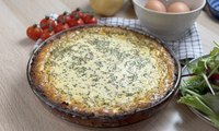 Quiche de patata, beicon y queso