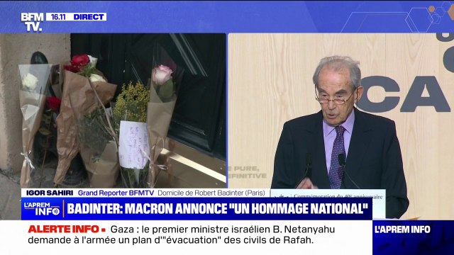Adieu monsieur Badinter et merci : des habitants sont venus déposer des fleurs devant le domicile de Robert Badinter