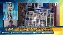 Presuntos extorsionadores detonan explosivo en farmacia en Trujillo