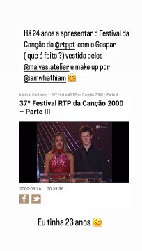 Rita Ferro Rodrigues sobre Festival da Canção do ano 2000