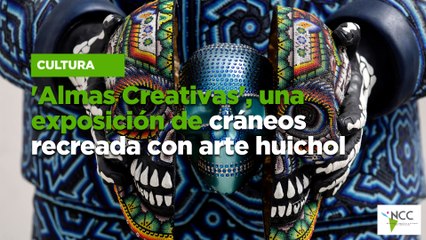 'Almas Creativas', una exposición de cráneos recreada con arte huichol