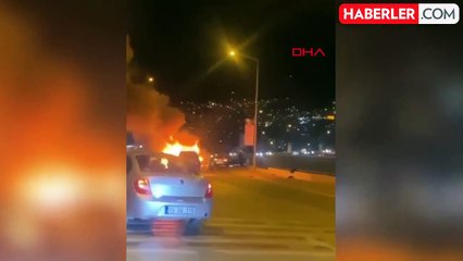 Bursa'da motoru tutuşan cip kullanılamaz hale geldi