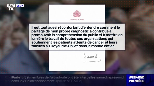 Charles III publie son premier message depuis l'annonce de son cancer dans lequel il remercie les Britanniques