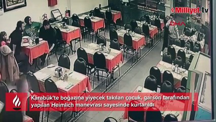 'Heimlich' manevrası hayat kurtardı! O anlar anbean kaydedildi