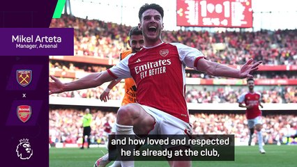 Arteta 'delighted' with Rice's start to life at Arsenal