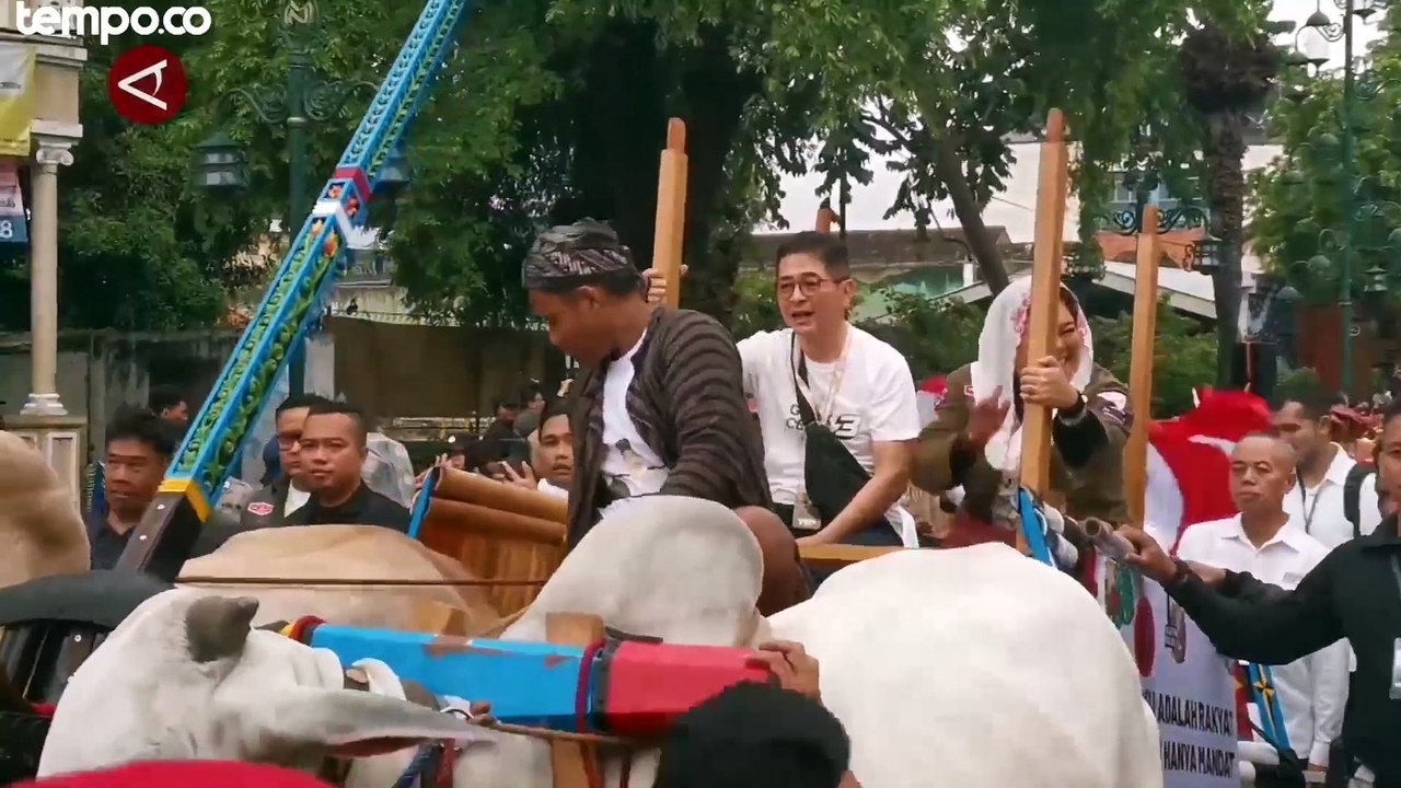 Kirab Naik Gerobak Sapi, Kampanye Terakhir Ganjar-Mahfud MD di Solo