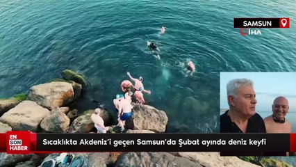 Sıcaklıkta Akdeniz’i geçen Samsun’da Şubat ayında deniz keyfi