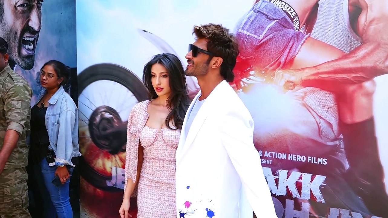 Nora Fatehi masters the art of layering in a rhinestone-embellished mini dress