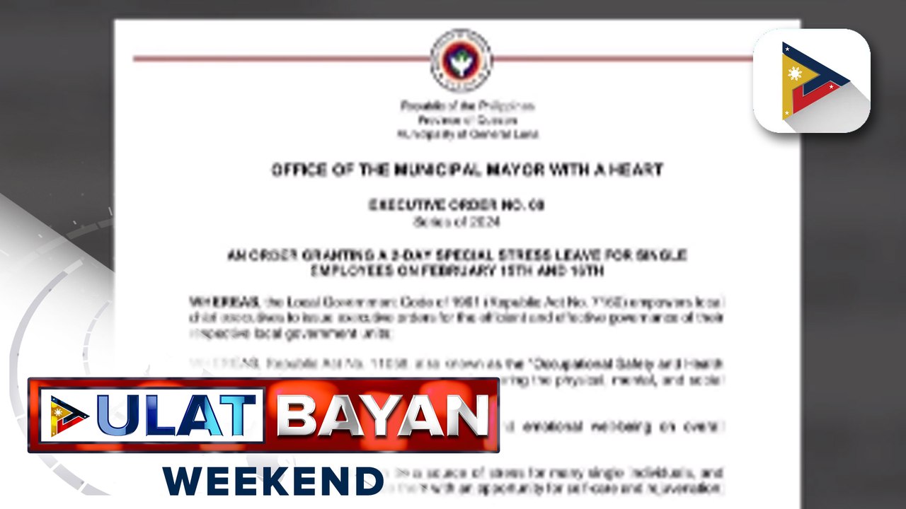 General Luna LGU sa Quezon, magbibigay ng dalawang araw na leave sa mga single na empleyado sa Feb. 15-16