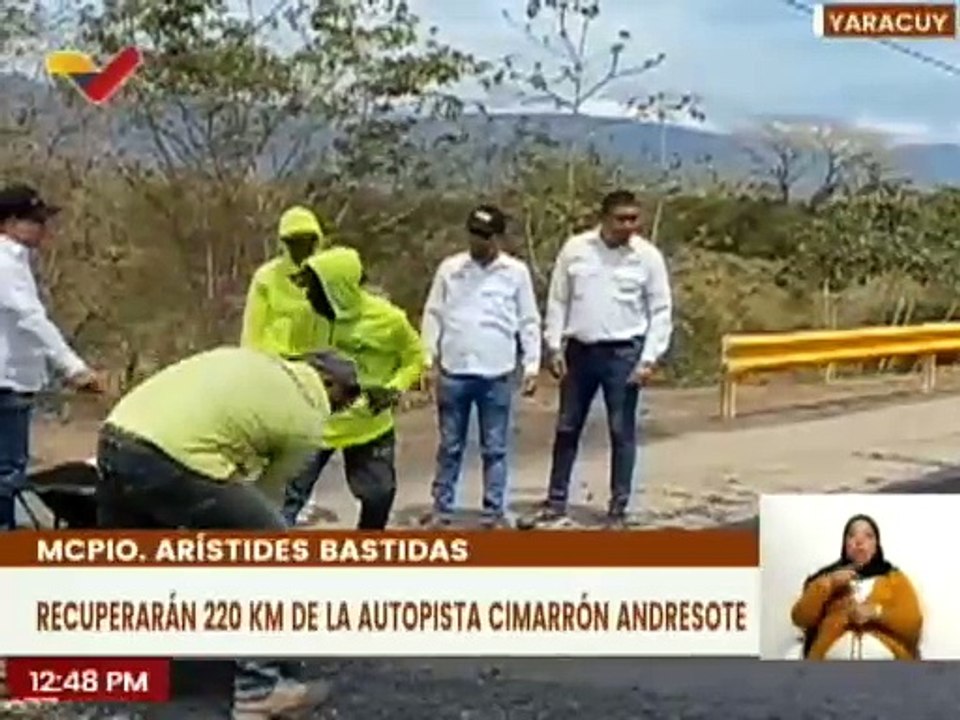 220 km de la Autopista Cimarrón Andresote del edo. Yaracuy fue intervenida por trabajos de asfaltado