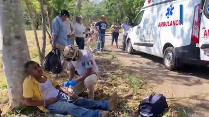 Se vuelca camión de Limpia Pública de Acayucan, reportan heridos