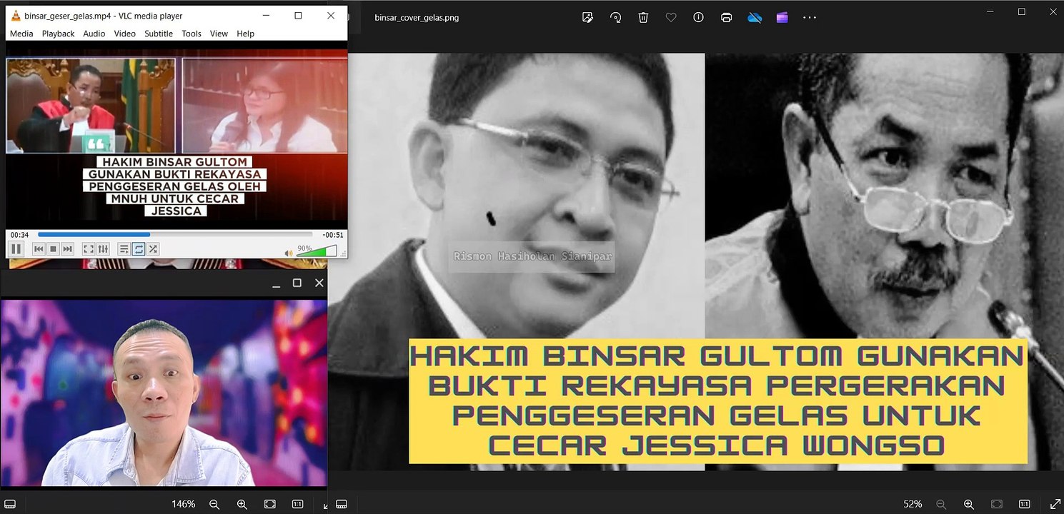HAKIM BINSAR GULTOM CECAR JESSICA WONGSO DENGAN BUKTI REKAYASA GESER GELAS MUHAMMAD NUH AL-AZHAR