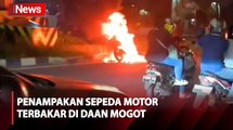 Detik- Detik Sepeda Motor Terbakar di Daan Mogot, Diduga akibat Korsleting Listrik