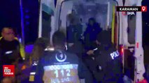 Karaman'da otomobille çarpışan ambulans devrildi