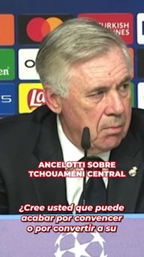 La broma de Ancelotti sobre Tchoaméni central