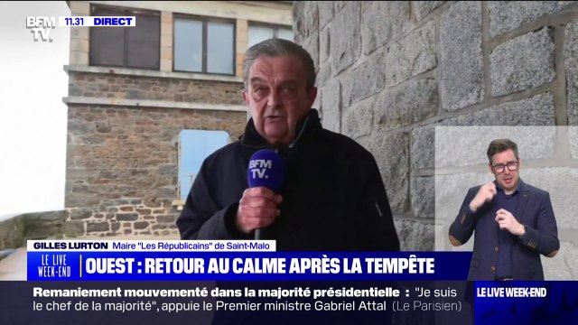 Grandes marées: Beaucoup de cailloux sont passés par-dessus la digue , explique le maire de Saint-Malo