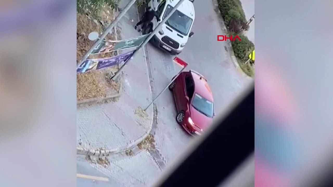 Park halindeki kamyonetten hırsızlık kamerada