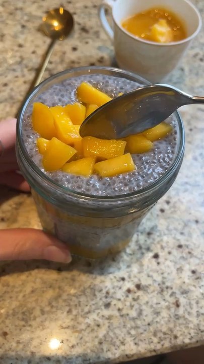 Recette du pudding de chia à la mangue ☺️