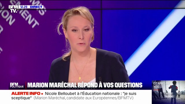 Marion Maréchal sur Sarah Knafo: J'ai souhaité qu'elle fasse partie de cette liste aux élections européennes