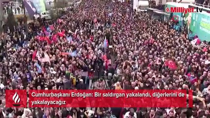 AK Parti programına saldırı! Cumhurbaşkanı Erdoğan: Bir saldırgan yakalandı