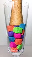 Colorful Cubes Drop and Squish Kinetic Sand Satisfying #shorts (1)