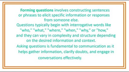 Forming Questions 1:“WHO” and “WHAT” | (Beginning Level)