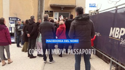 Download Video: Macedonia del Nord: code alle stazioni di polizia per i nuovi passaporti