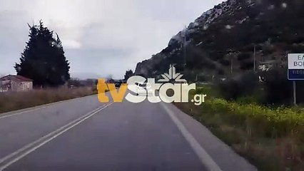 Ανατροπή νταλίκας στην επαρχιακή οδό Λιβαδειάς Θήβας.