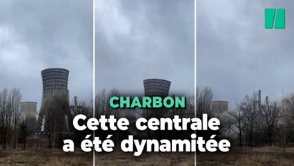 Download Video: Les images impressionnantes du dynamitage de la tour d’une centrale à charbon en Moselle