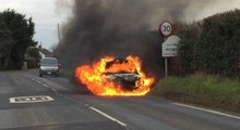 Young mum escapes 'terrifying' fire after her car burst in to flames