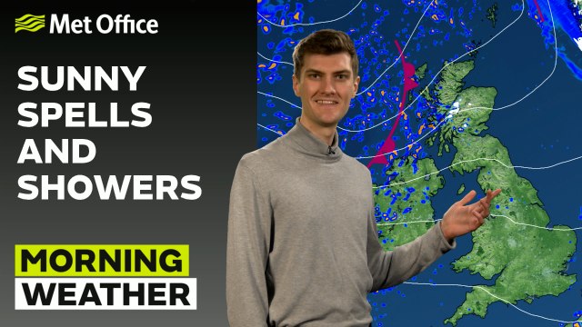 Met Office Morning Weather Forecast 12/02/24 - Chilly start. Sunnier day with showers