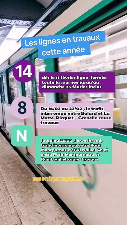 Les lignes en travaux cette année