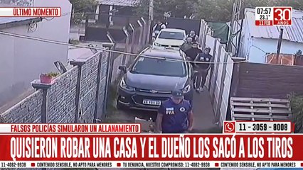 Quisieron robar una casa vestidos de policías y el dueño los sacó a los tiros