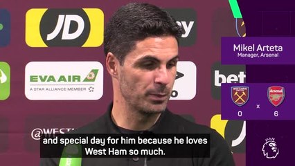 Arteta praises 'Emotional' Rice as Arsenal humiliate West Ham