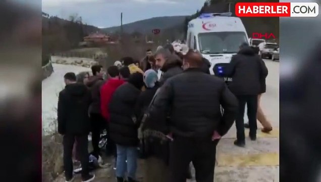 Bolu'da Abant Gölü Milli Parkı'ndan dönen aile cip kazası geçirdi