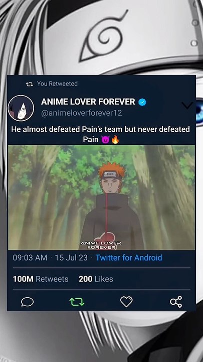 He almost defeated Pain's team but never defeated Pain