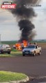 Carro pega fogo e é destruído na BR-369 na região de Goioerê