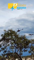Passagem baixa do Helicóptero sobre shopping