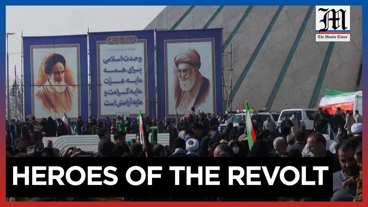 Iranians gather in capital Tehran to mark 45 ye...