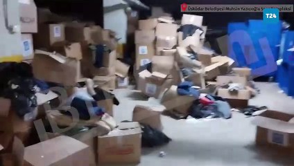 Yurttaşın deprem yardımı belediyenin deposundan çıktı